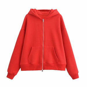 Novedad, Sudadera con Capucha para Mujer, de Alta Calidad, con Cierre, 100% Algodón, Transpirable, Antibolitas, con Logotipo Frontal, para Invierno - Product Image 1