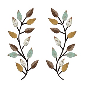 Décoration murale en feuilles d'arbre en métal, art mural moderne inspiré de la nature - Product Image 1