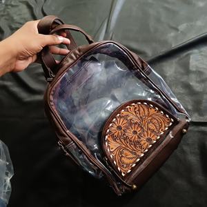 กระเป๋าแมสเซ็นเจอร์สะพายข้างพีวีซีแบบใสมีซิปกระเป๋าสไตล์โบฮีเมียนสไตล์ตะวันตกออกแบบโลโก้ได้ตามที่ต้องการ - Product Image 4