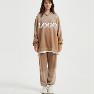 Personnalisé Vintage Hommes 100% Coton Deux Pièces Survêtement Sunfaded Lavage À L'acide Évasé Survêtement Écran DTG Imprimé À Capuche Plus La Taille - Product Image 3