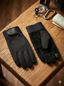 Horse Riding Equestrian <b>Gloves</b> Suede Palm Grip Breathable Mesh Fabric <b>Touchscreen</b> Full Finger Adjustable for Wrist Strap UV - Product Image 4