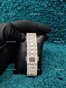 Reloj de banda mecánica de acero inoxidable de 41mm para hombre de lujo Moissanite Diamonds Iced Dial Glass Quartz Hip Hop Collection para - Product Image 5