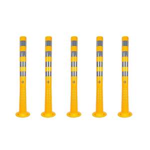 Borne de signalisation flexible 100 x 8 cm jaune, lot de 5, barrière de circulation - Product Image 2