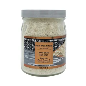 Private Label White Label Raw Dead SEA Salz 5lb nicht gereinigt Enthält noch alle Mineralien aus dem Toten Meer einschl ießlich Schlamm aus dem Toten Meer Fein