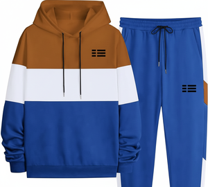 Ensemble de vêtements de sport sur mesure pour hommes et femmes respirant antibactérien 100% coton doux polaire hiver col à capuche solide survêtement - Product Image 3