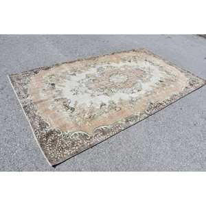 พรมขนสัตว์ทรงสี่เหลี่ยมผืนผ้าแบบวินเทจสีน้ำตาลเบจ5.3X9.5ฟุตงานเย็บปะต่อกันสำหรับวัยรุ่นที่อาศัยอยู่ข้างเตียง - Product Image 3