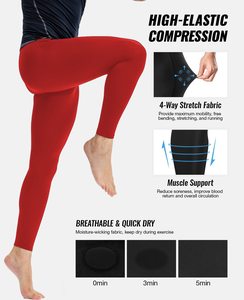 Pantalones de compresión Unisex de alta calidad otoño sólido 100% poliéster transpirable ecológico para correr gimnasio deporte Activewear - Product Image 4