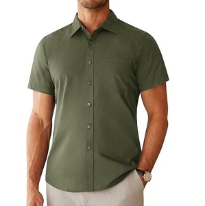 Chemises habillées décontractées d'été en coton 100% à manches longues, respirantes, écologiques, avec poche poitrine, de haute qualité, pour l'extérieur - Product Image 2