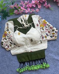 Blousewala khadi เสื้อลำลองผ้าฝ้ายทำด้วยมือเสื้อสุภาพจากตลาด Bhavnagar - Product Image 1