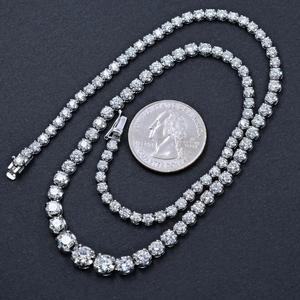 สร้อยคอเทนนิสประดับเพชร10กะรัตสำหรับผู้หญิง925ทึบทำจากเงินสเตอร์ลิงแพลตตินัมเสร็จสิ้นได้รับการรับรอง IGI - Product Image 4