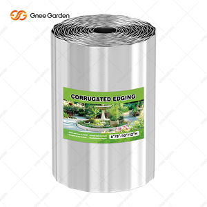 Valla decorativa de acero laminado en frío plateada de 12'*10' para jardín, barrera para animales sin necesidad de excavación, borde arqueado para macizos de flores - Product Image 2