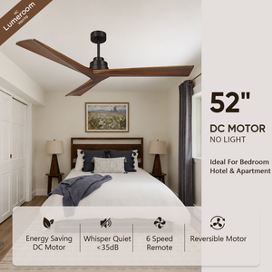 <b>Remote</b> <b>Control</b> <b>Ceiling</b> Fan No <b>Light</b>,52 Inch Modern Wood <b>Ceiling</b> Fan with Quiet DC Motor for Bedroom - Product Image 1