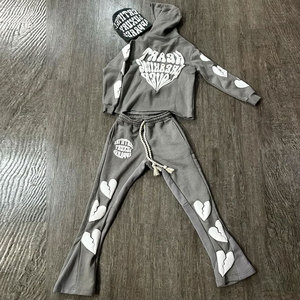 Hoodie Sweatshirt & Sweatpant Baggy Style Sun Faded Set Solid Color With Your Private Label 2 Piece Tracksuit For Unisex - Product Image 6