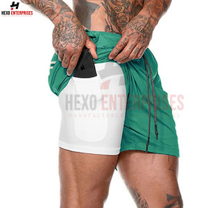 Pantalones cortos deportivos de algodón con logotipo personalizado de diferentes colores para hombre, pantalones cortos informales para gimnasio, ropa de calle para hombre, pantalones cortos deportivos lisos de punto para gimnasio - Product Image 3