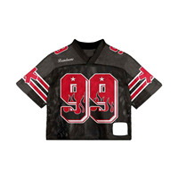 Jersey de Fútbol Americano con Diseño Personalizado, Impresión por Transferencia de Calor, Corte Cuadrado, Holgado, Malla Transpirable, 100% Poliéster, de Secado Rápido