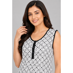 Chemise de nuit courte en tissu double doux de qualité supérieure Evolve X Venus pour femme - Chemise de nuit respirante imprimée à manches courtes XL - Product Image 1