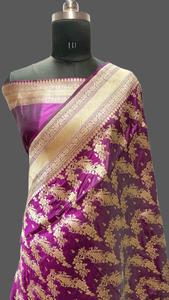 Telas de seda de brocado hechas a medida y saris ideales para diseñadores de moda y tiendas de moda para reventa - Product Image 4