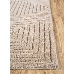 Alfombra de Lana Anudada a Mano Akwl-1217, Beige Marrón Geométrica para Sala de Estar, Alfombra de Yute Rectangular para Pasillo, Diseño Puzzle-Manifest - Product Image 4