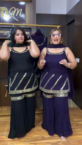 Lancement d'une nouvelle qualité Designer Party Wear Look Top Sharara Plazzo et Dupatta With Sleeve - Product Image 2