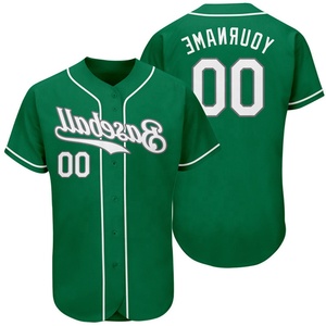 Maillot de baseball de conception personnalisée pour hommes le plus vendu vêtements de sport respirants pour softball pour joueurs de baseball couleur verte - Product Image 3