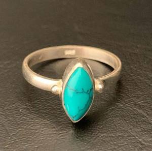 Turquesa piedra preciosa Lisa 10x12mm tamaño bisel conjunto anillo 925 Plata hecha a mano banda gruesa anillo rodio plateado para boda - Product Image 4