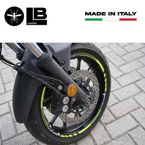 Kit di Strisce Adesive Giallo Fluorescente per Ruote da 17 Pollici Compatibili con Yamaha MT-07 2014-2022 - Product Image 4
