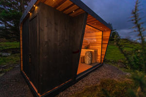 Kit Elite Outdoor smart Sauna Room Spa à vapeur en bois de cèdre rouge du Canada noir pour le bien-être - Product Image 3