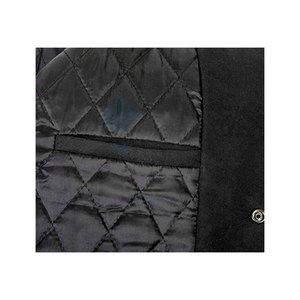 Chaqueta Universitaria Resistente para Hombre con Mangas de Cuero Genuino y Cuerpo de Mezcla de Lana, Bordes Acanalados Clásicos, Forro Negro y Amarillo - Product Image 4