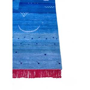 Alfombra de Lana Anudada a Mano Manchaha Azul con Patrón Abstracto, Tamaño Rectangular 9x12, para Hogar y Sala de Estar, para Adolescentes - Alfombras Jaipur - Product Image 4