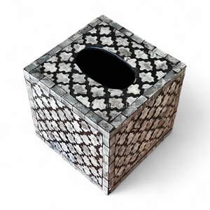 Caja de pañuelos clásica hecha a mano con incrustaciones de nácar, cubierta decorativa de concha, Vietnam - Product Image 1