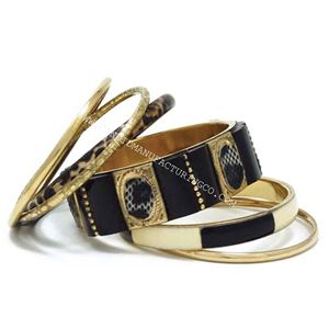 Wholesale Handmade Fashion <b>Bangles</b> Glass with Metal <b>Bangle</b> <b>Set</b> Direct Factory Sale Jewelry & Accessories - Product Image 4