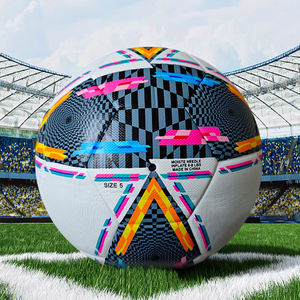 Ballon de football de bonne qualité, taille 5, logo personnalisable, entraînement officiel de match et de football en cuir PU pour promotions - Product Image 2