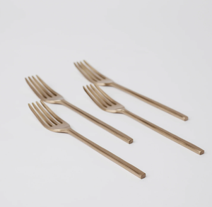 Ensemble de fourchettes à dessert en laiton Royal Design prix bon marché prix usine grossiste fourchette en laiton doré 6 pièces - Product Image 4