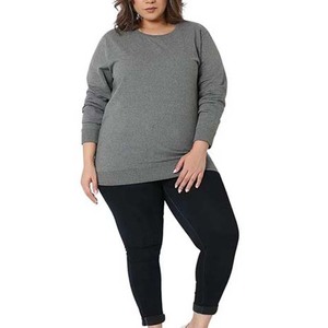 2025 Custom Embroidery Logo <b>Sweatshirt</b> 100%Cotton Crew Neck Winter Wear <b>Grey</b> Color High Quality Long Sleeves Women <b>Sweatshirts</b> - Product Image 4