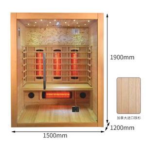 العلامات التجارية الصينية الحديثة 2 شخص الأرز الأحمر ساونا الأشعة تحت الحمراء البعيدة مع لوحة التحكم الكمبيوتر وظيفة البخار الرطب والاكسسوارات - Product Image 4