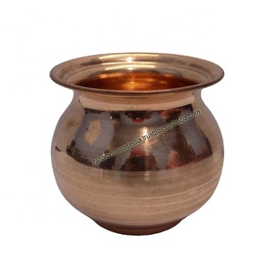 Handmade Indian Pure <b>Copper</b> Kalash <b>Copper</b> Lota for Pooja at Temple , Office, Home and Wedding Purpose, Use for All Festival - Product Image 1