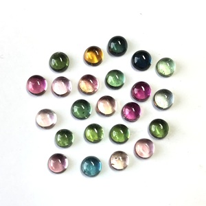 Venta al por mayor 4mm Natural Multi turmalina 5mm cabujón redondo piedras preciosas sueltas IGI certificado tratado térmicamente calibrado efectos ópticos - Product Image 2
