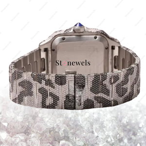 Reloj de Lujo Personalizado con Diamantes Negros de Primera Marca, Reloj Mecánico Automático con Diamantes Moissanite VVS para Hombre, Oro de 10 Quilates - Product Image 5