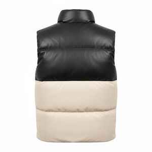 Gilet matelassé décontracté pour homme en toile 100% polyester, deux tons, sans manches, respirant, veste d'hiver zippée, vêtement d'extérieur - Product Image 2