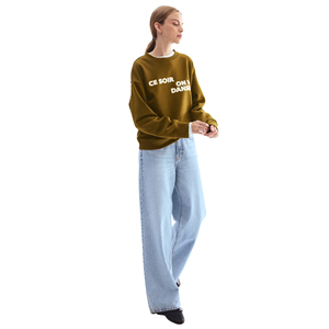 Sudadera de moda de invierno para mujer con estilo, logotipo frontal personalizado, cuello redondo de manga larga para mujer, venta al por mayor - Product Image 3