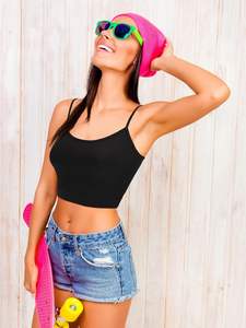 เสื้อกล้ามครอปถักลูกไม้เนื้อแน่น ผ้าฝ้าย 100% ยืดหยุ่น สำหรับผู้หญิง แฟชั่นฤดูร้อน สวมใส่สบายๆ ทุกวัน น้ำหนักเบา - Product Image 4