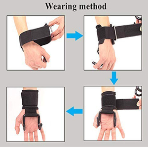 Crochet puissance musculation poignet soutien formation gymnastique métal crochet puissance levage poignées sangles poignet soutien - Product Image 4