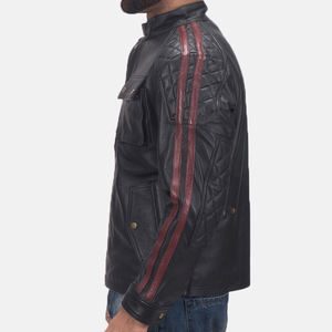 Vestes en cuir véritable personnalisées du Pakistan pour hommes, de haute qualité, en peau de mouton, réversibles, écologiques, pour moto - Product Image 6