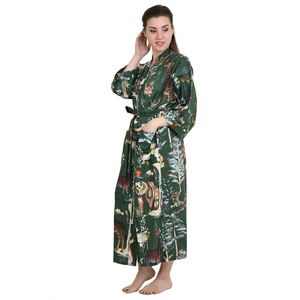 Boho Style Floral Kimono Pure Cotton Bathrobe with <b>Cardigan</b> Design Fashionable <b>Spring</b> and Summer Robe De Chambre - Product Image 5