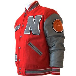 Veste universitaire en polaire à col montant personnalisée pour homme, style streetwear, bomber en cuir, bio-fabriquée, qualité essentielle et silencieuse - Product Image 2