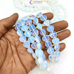 Cuentas de ágata opalita en forma de corazón de 12mm al por mayor, cuentas de piedras semipreciosas naturales, artesanías de estilo Feng Shui de cristales Amayra - Product Image 1