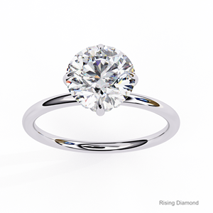 Anillo de aniversario de compromiso de diamante CVD de oro rosa de corte redondo de 1,9 quilates de quilates, regalo para ella - Product Image 5