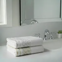 Ensemble de 2 serviettes de toilette et de visage en coton jacquard uni de qualité supérieure - Douces et polyvalentes pour la maison, la cuisine, l'hôtel, la plage - 50x90 cm