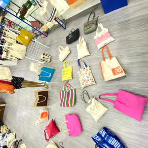 กระเป๋าผ้าใบชายหาดคุณภาพสูงพร้อมสายรัดผ้าฝ้ายพิมพ์ลายกระเป๋าช้อปปิ้งทุกชนิดของขวัญจากผู้ผลิตขายส่ง - Product Image 1