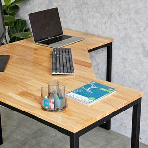 Escritorio Esquinero en Forma de L de Madera de Caucho 120x120cm para Oficina en Casa-CD68020 - Product Image 6